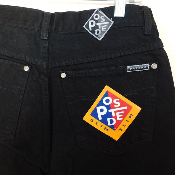 Women's Vintage 90s Posted Jeans Slim Size 11 New NWT 31x34 Black 932037L - Picture 9 of 10